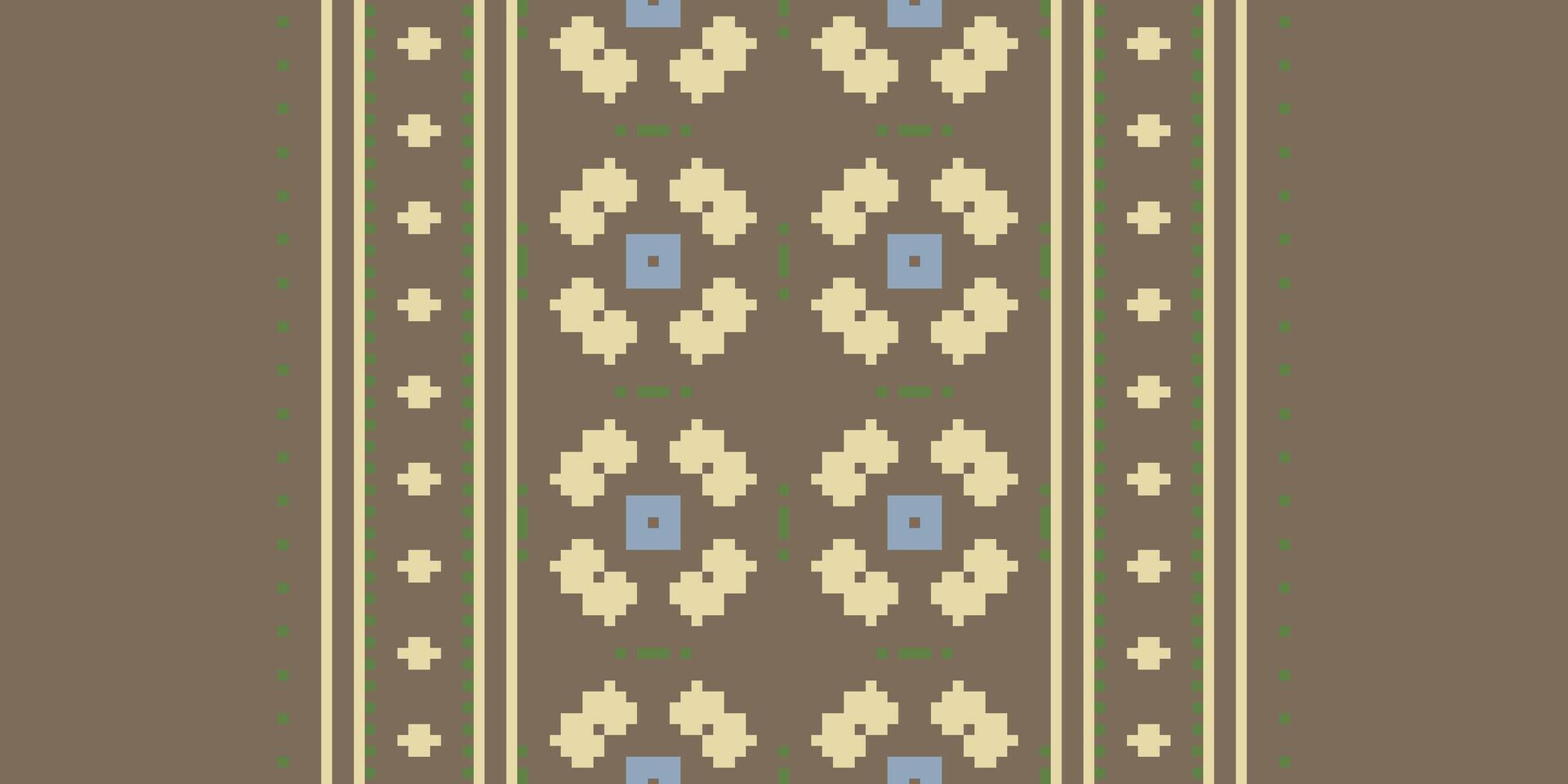 Patola sari Seamless Native American, Motif embroidery, Pixel Ikat embroidery Design for Print tapestry floral kimono repeat pattern lacing spanish motif vector