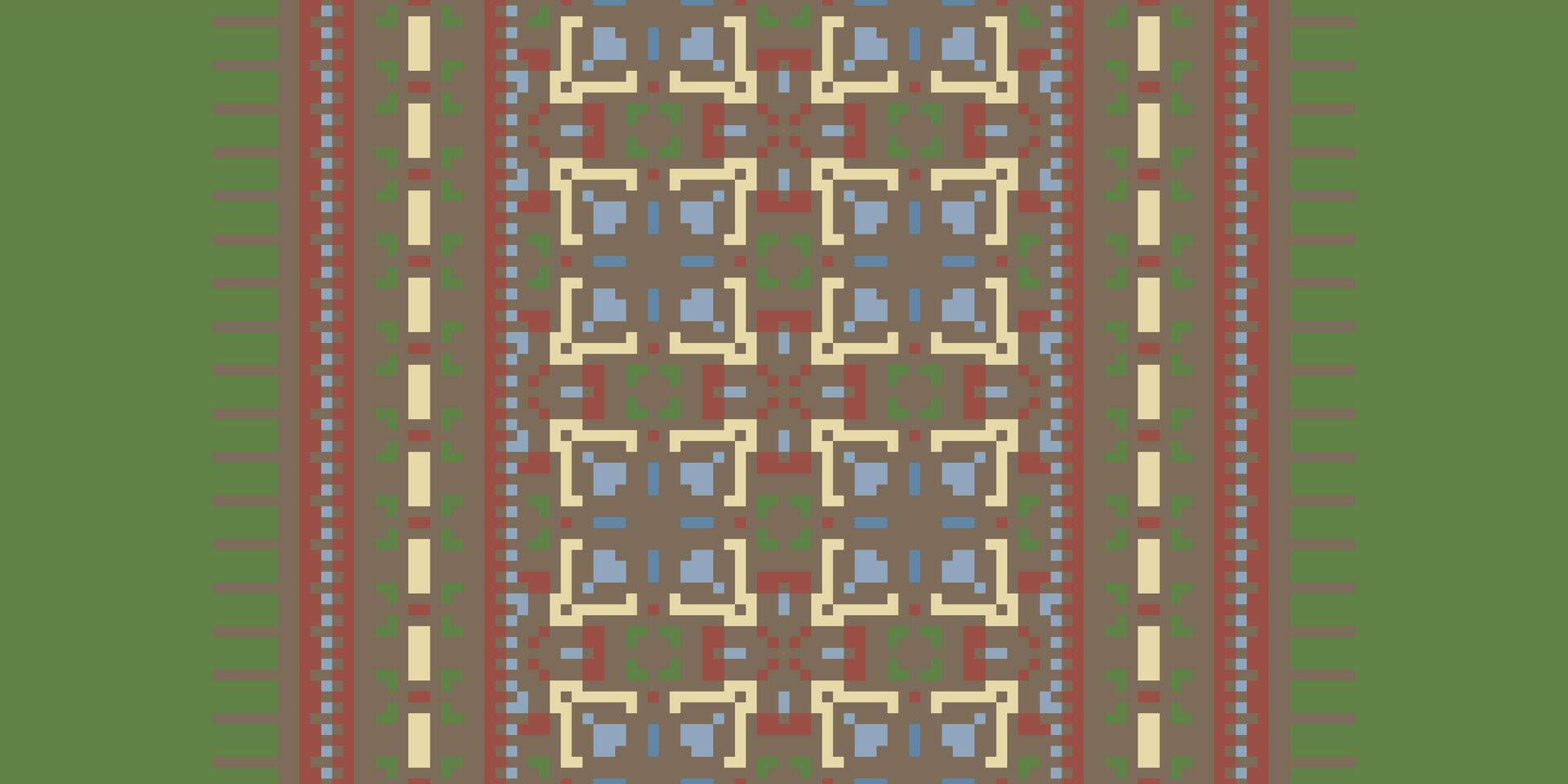 Patola sari Seamless Native American, Motif embroidery, Pixel Ikat embroidery Design for Print pattern vintage flower folk navajo patchwork pattern vector
