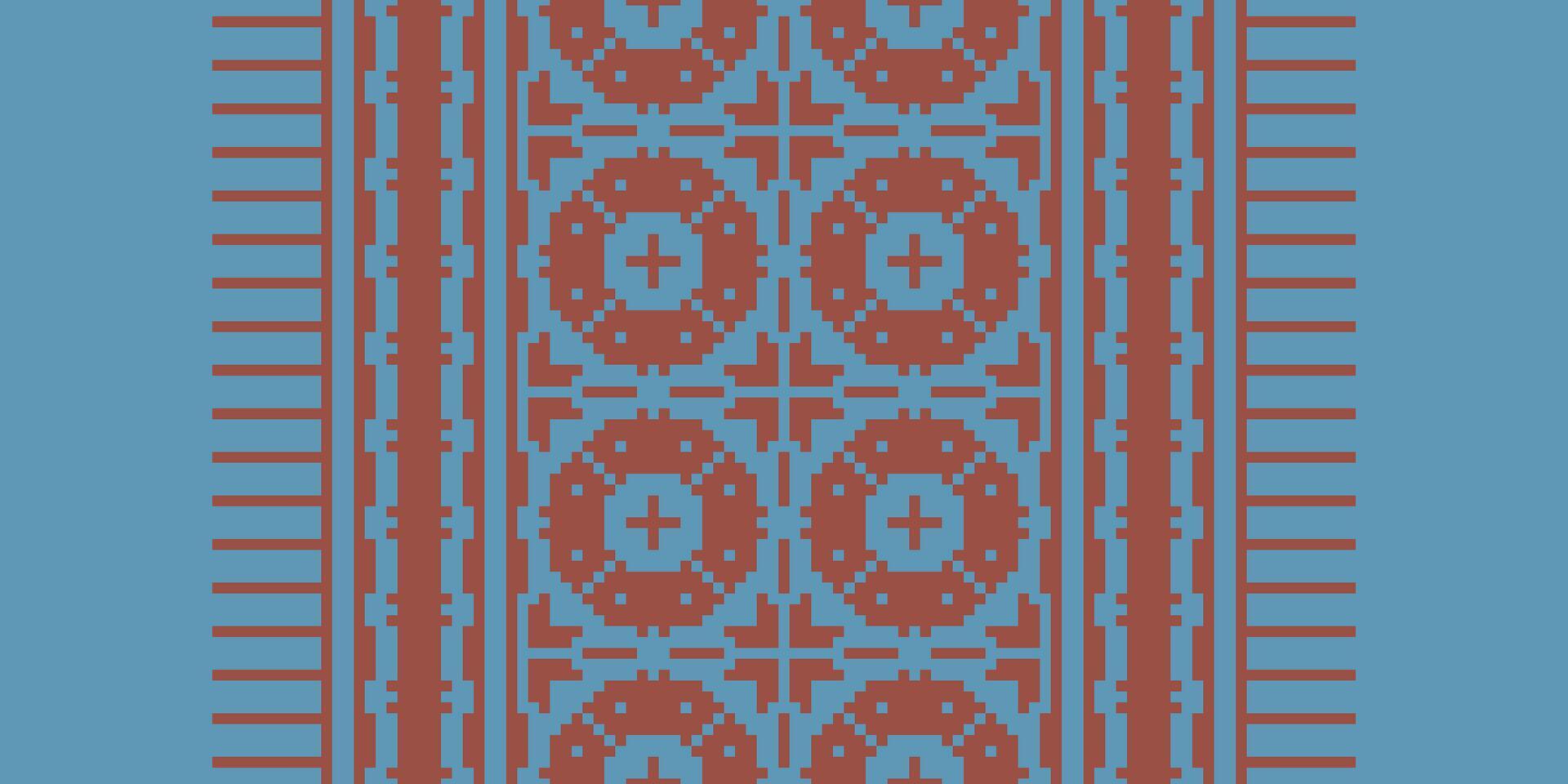 Patola sari Seamless Bandana print silk Motif embroidery, Pixel Ikat embroidery Design for Print Texture fabric saree sari carpet. kurta patola saree vector