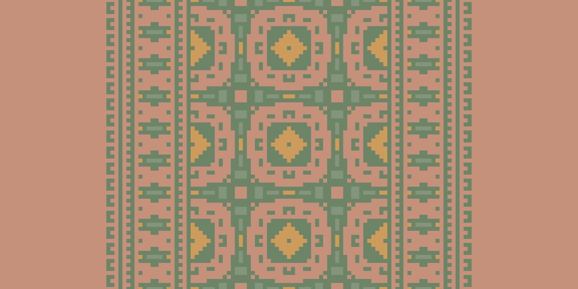 Patola sari Seamless Bandana print silk Motif embroidery, Pixel Ikat embroidery Design for Print kurta pattern mughal motifs tapestry pattern floral repeat vector