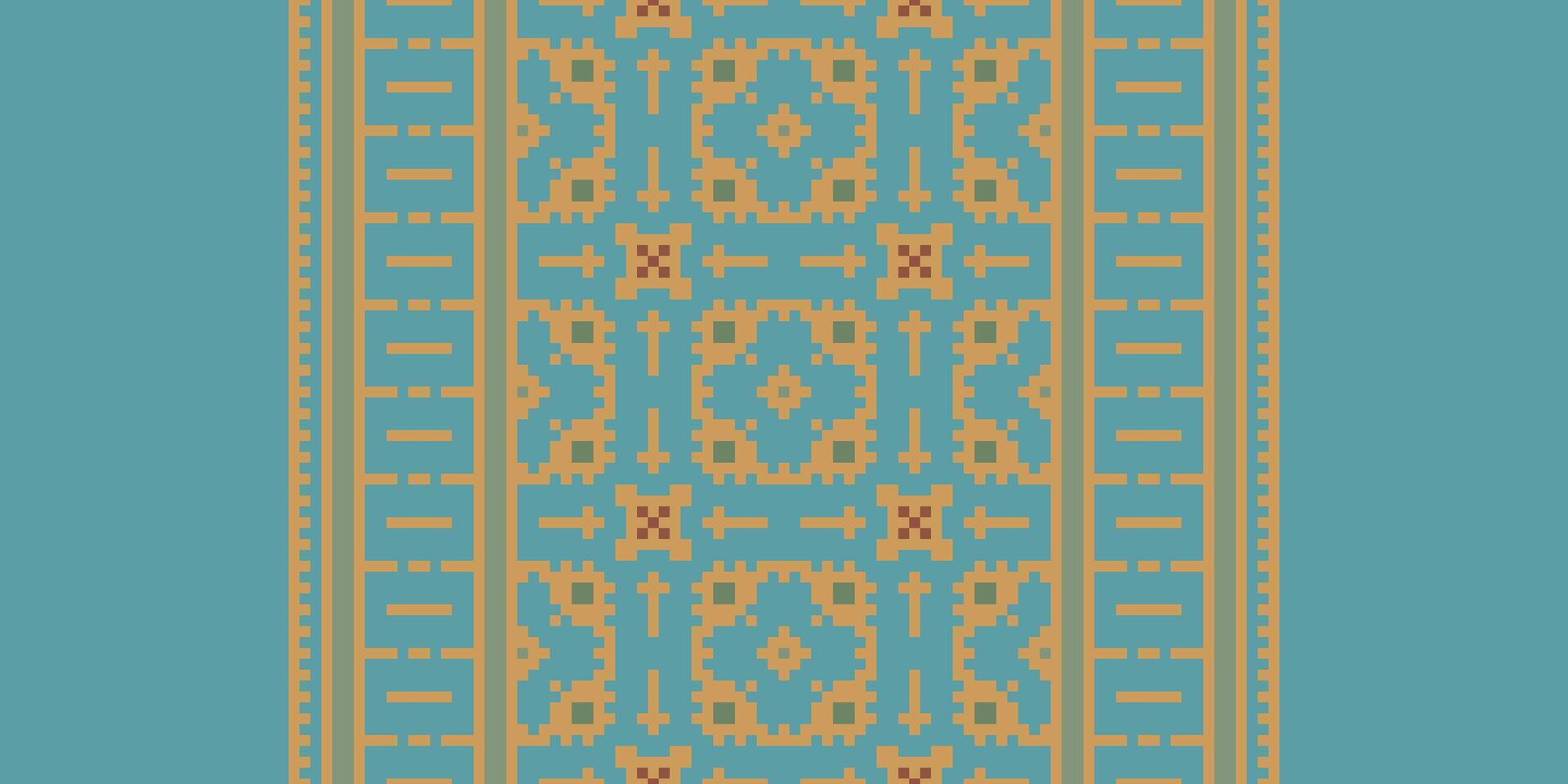 Patola sari Seamless Bandana print silk Motif embroidery, Pixel Ikat embroidery Design for Print scarf hijab pattern kerchief Pixel Ikat Silk kurti model mughal patterns vector