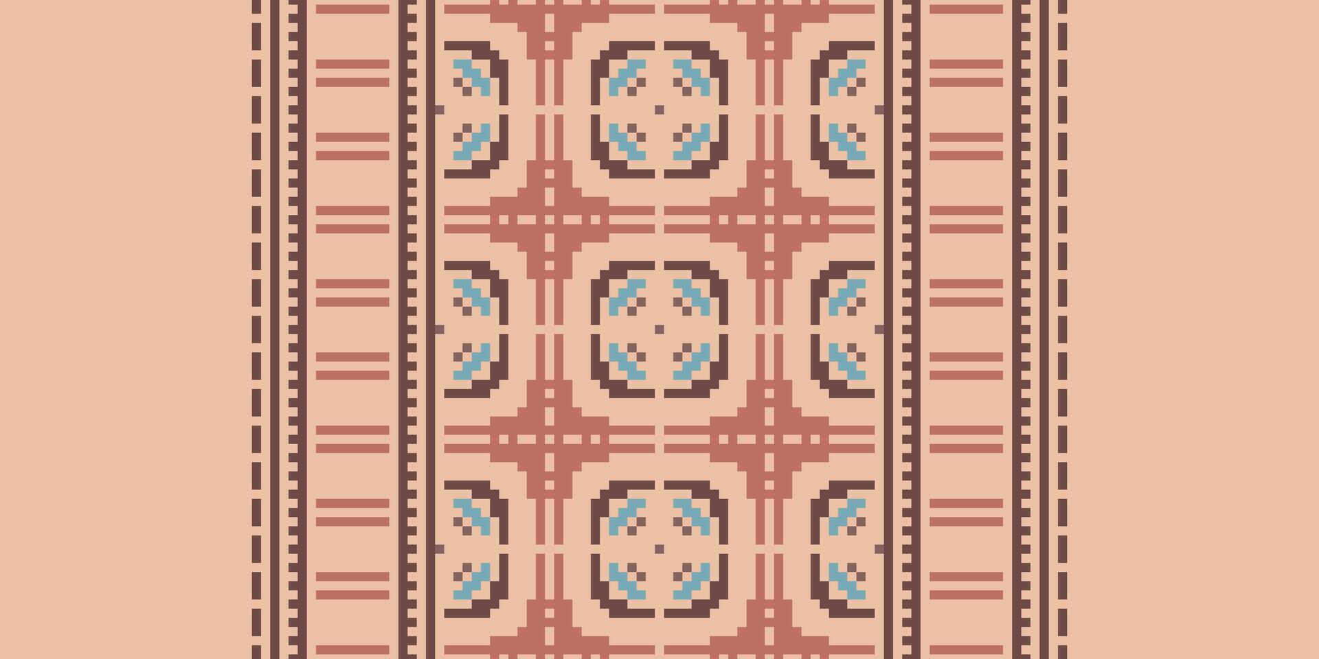 Patola sari Seamless Australian aboriginal pattern Motif embroidery, Pixel Ikat embroidery Design for Print indigenous art aboriginal art pattern floral kurti mughal border vector