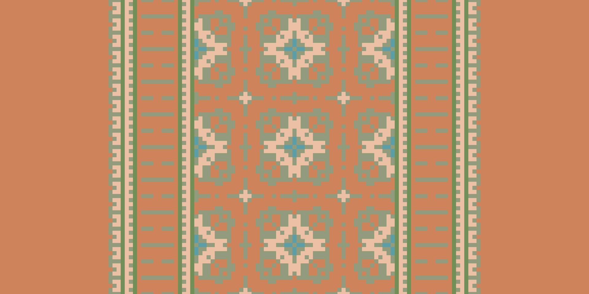 Patola sari Seamless Australian aboriginal pattern Motif embroidery, Pixel Ikat embroidery Design for Print pattern vintage flower folk navajo patchwork pattern vector