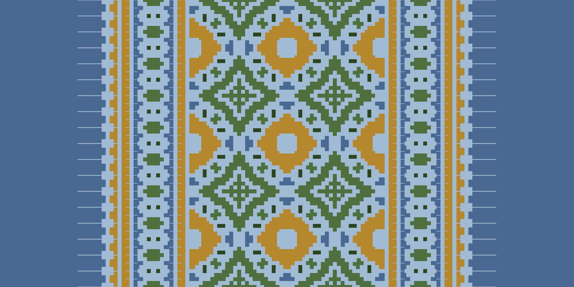 Patola sari Seamless Bandana print silk Motif embroidery, Pixel Ikat embroidery Design for Print scandinavian pattern saree ethnic nativity gypsy pattern vector