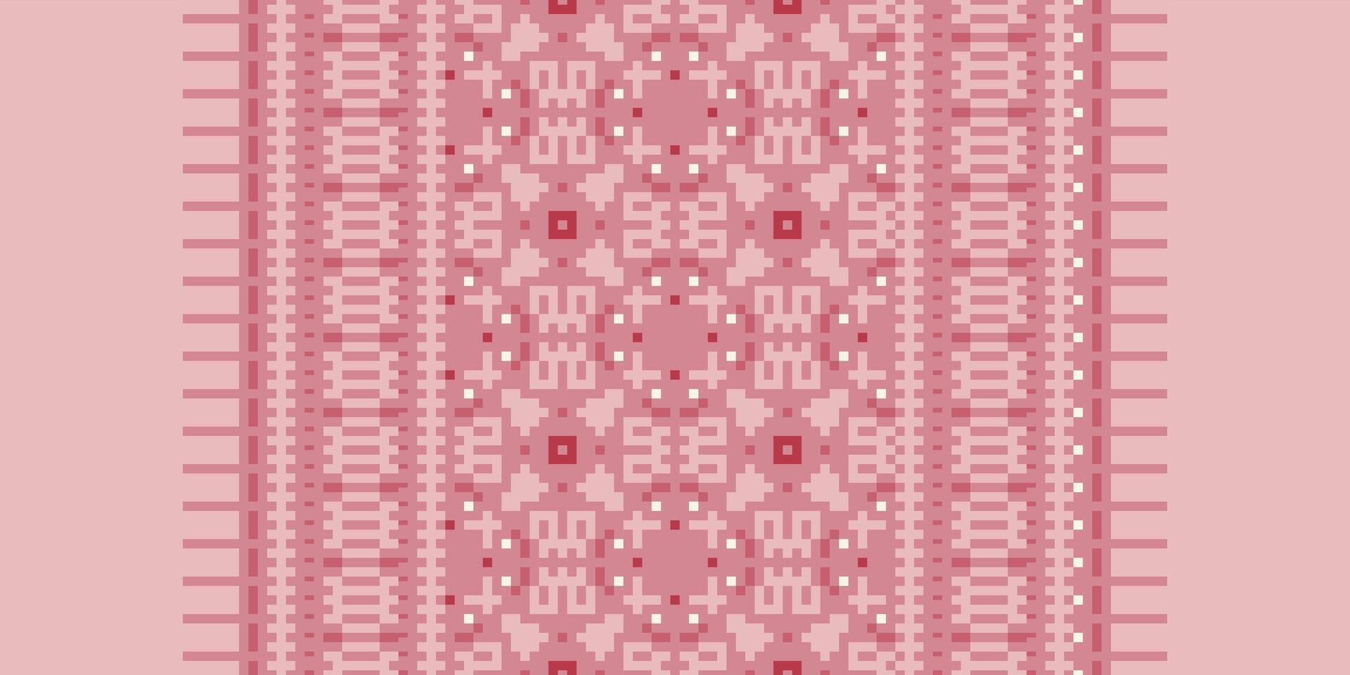 Patola sari Seamless Scandinavian pattern Motif embroidery, Pixel Ikat embroidery Design for Print tapestry floral kimono repeat pattern lacing spanish motif vector