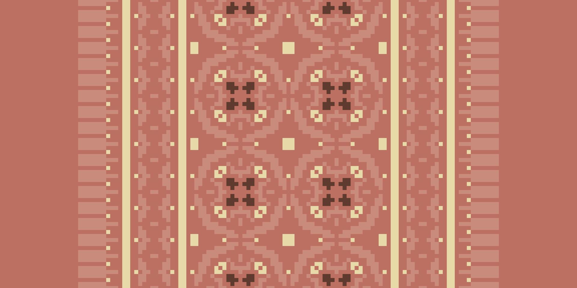 Kilim Pattern Seamless Native American, Motif embroidery, Pixel Ikat embroidery Design for Print Texture fabric saree sari carpet. kurta patola saree vector