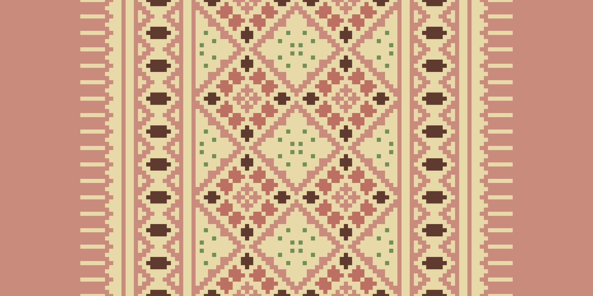 Kilim Pattern Seamless Native American, Motif embroidery, Pixel Ikat embroidery Design for Print indigenous art aboriginal art pattern floral kurti mughal border vector