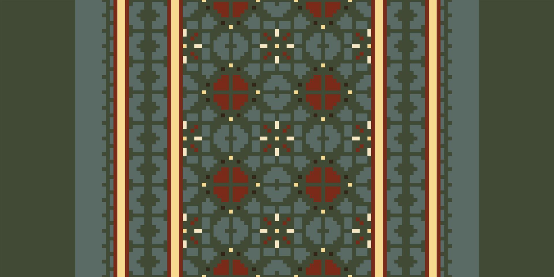 Silk fabric Patola sari Pattern Seamless Bandana print silk Motif embroidery, Pixel Ikat embroidery Design for Print scandinavian pattern saree ethnic nativity gypsy pattern vector