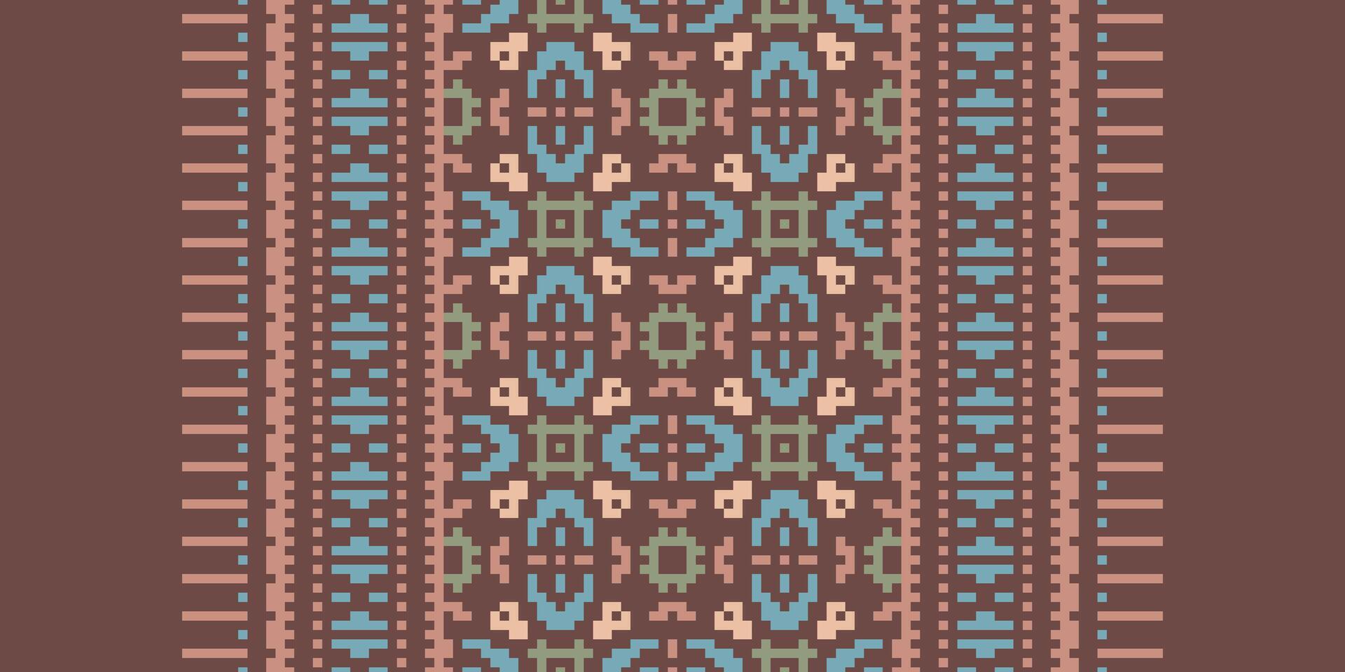 Kilim Pattern Seamless Native American, Motif embroidery, Pixel Ikat embroidery Design for Print scandinavian pattern saree ethnic nativity gypsy pattern vector