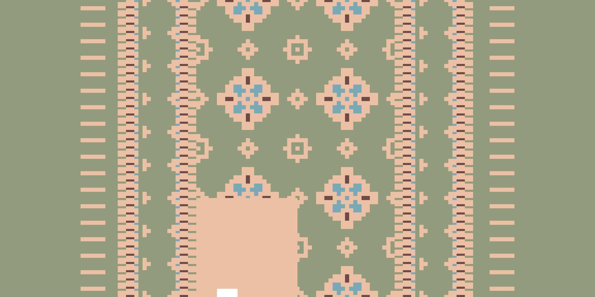Kilim Pattern Seamless Native American, Motif embroidery, Pixel Ikat embroidery Design for Print figure tribal ink on cloth patola sari vector