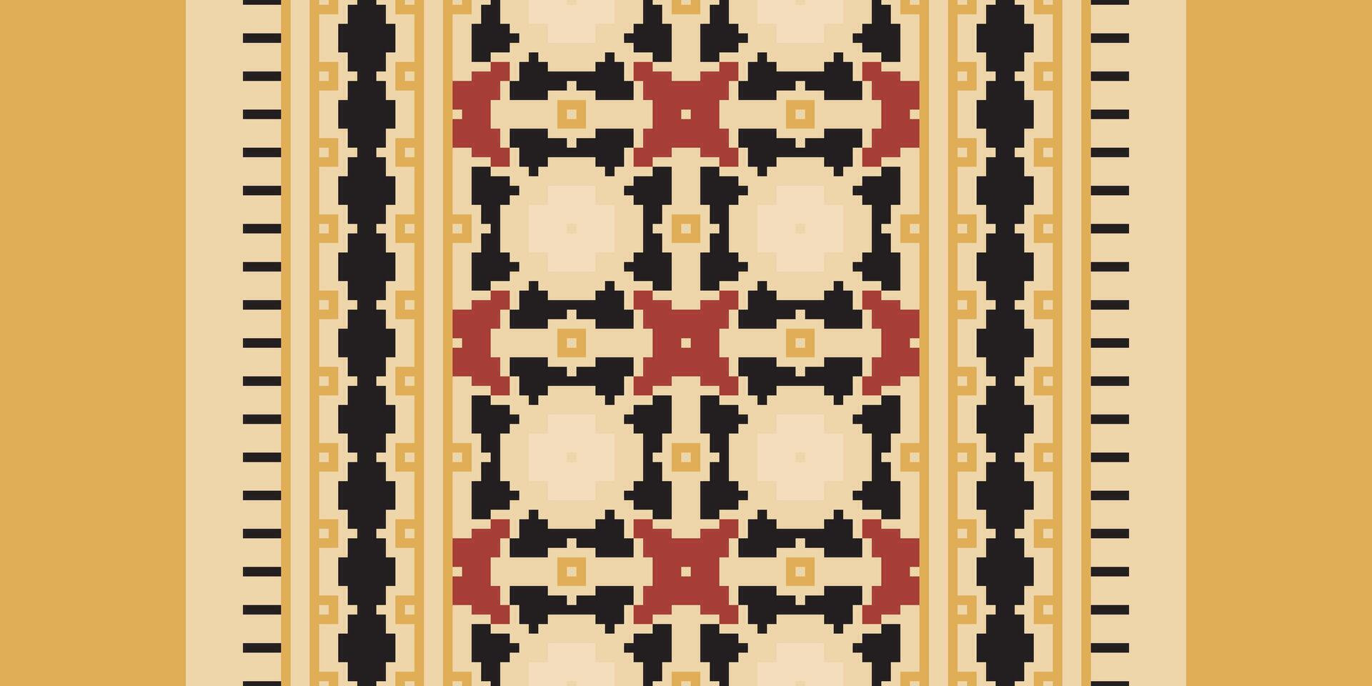 Motif folklore pattern Seamless Native American, Motif embroidery, Pixel Ikat embroidery Design for Print scandinavian pattern saree ethnic nativity gypsy pattern vector