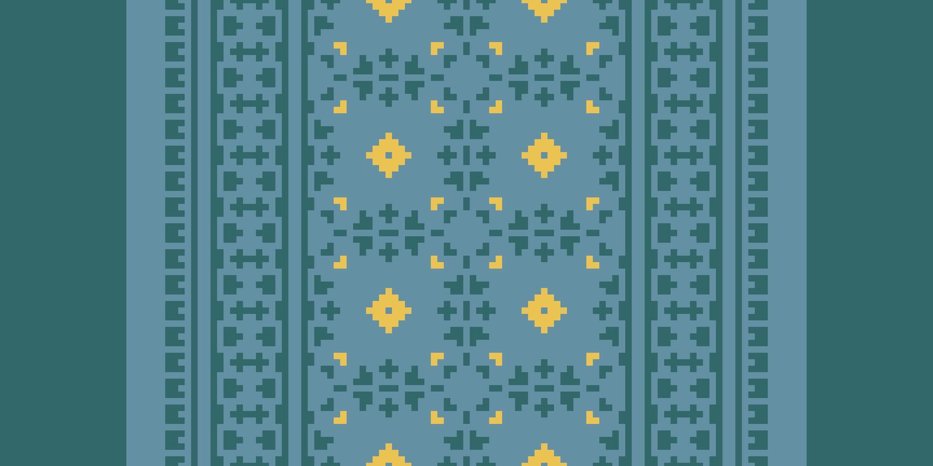 Kilim Pattern Seamless Bandana print silk Motif embroidery, Pixel Ikat embroidery Design for Print jacquard slavic pattern folklore pattern kente arabesque vector