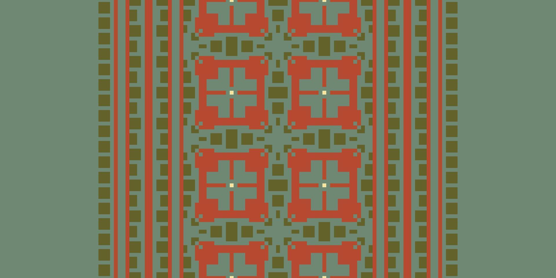 Kilim Pattern Seamless Mughal architecture Motif embroidery, Pixel Ikat embroidery Design for Print indonesian batik motif embroidery native american kurta mughal design vector