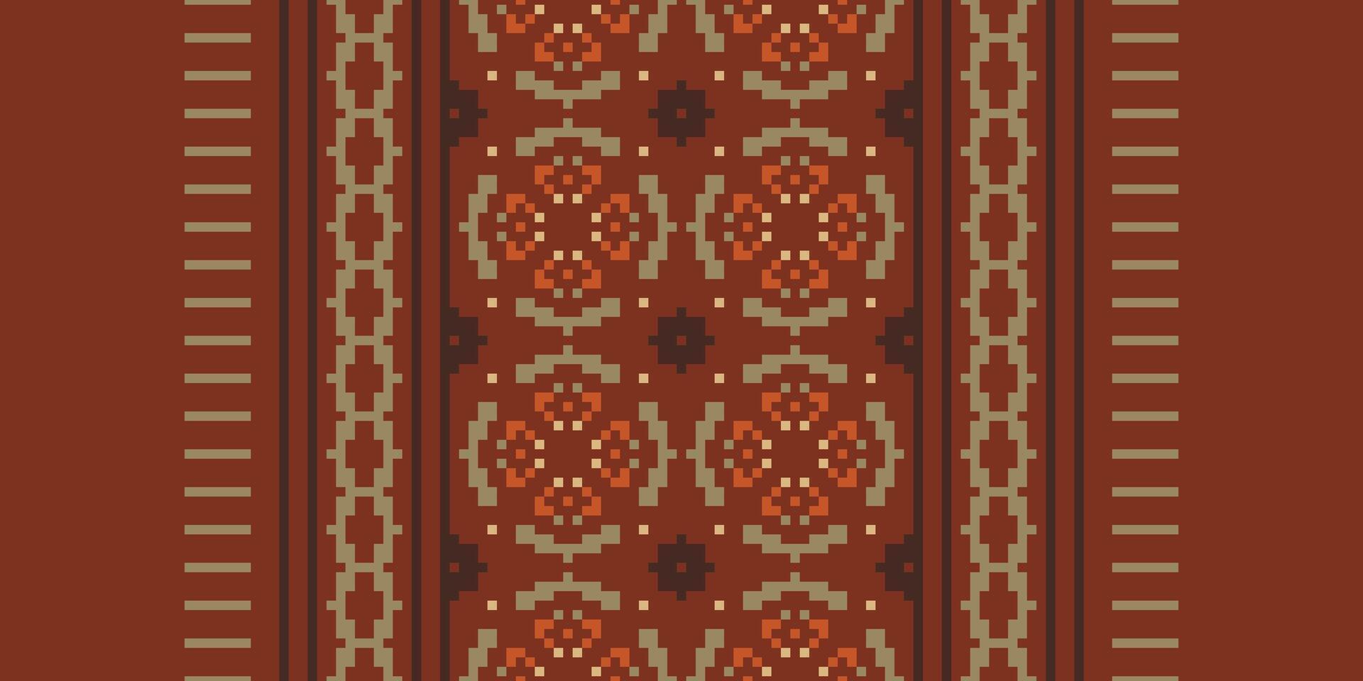 Kilim Pattern Seamless Mughal architecture Motif embroidery, Pixel Ikat embroidery Design for Print kurta pattern mughal motifs tapestry pattern floral repeat vector