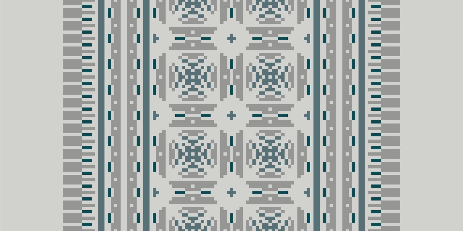 Kilim Pattern Seamless Scandinavian pattern Motif embroidery, Pixel Ikat embroidery Design for Print indonesian batik motif embroidery native american kurta mughal design vector