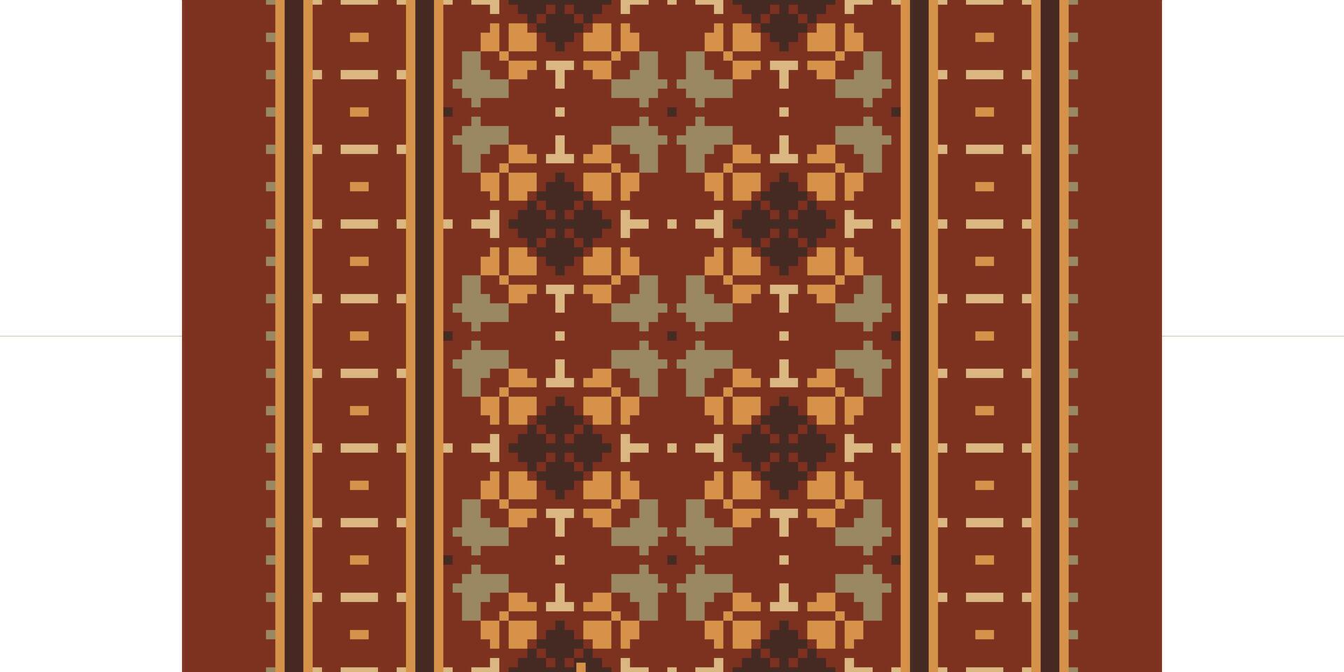 Kilim Pattern Seamless Mughal architecture Motif embroidery, Pixel Ikat embroidery Design for Print indigenous art aboriginal art pattern floral kurti mughal border vector