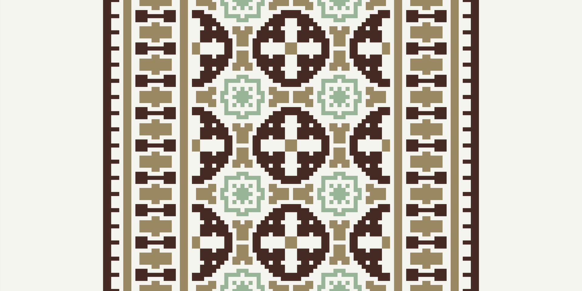 Kilim Pattern Seamless Mughal architecture Motif embroidery, Pixel Ikat embroidery Design for Print figure tribal ink on cloth patola sari vector