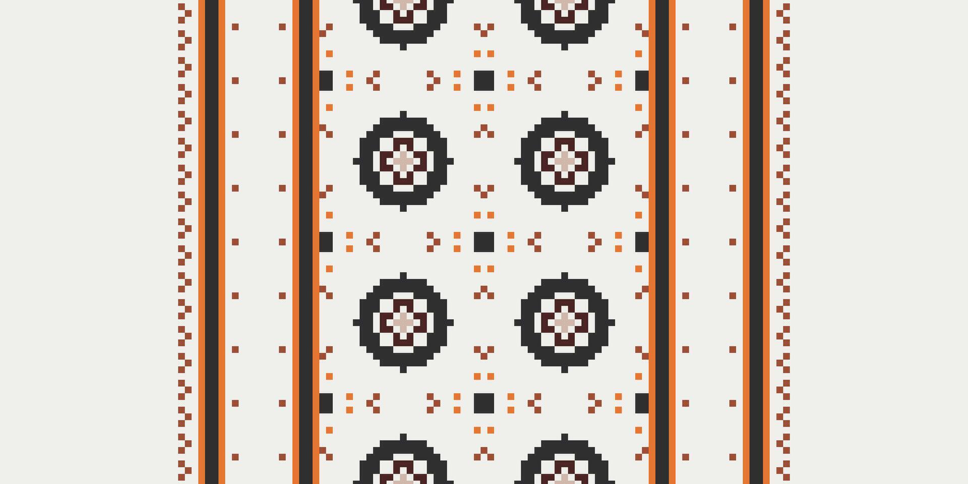 Kilim Pattern Seamless Scandinavian pattern Motif embroidery, Pixel Ikat embroidery Design for Print indigenous art aboriginal art pattern floral kurti mughal border vector