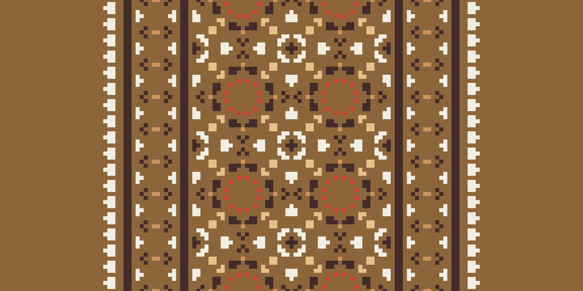 Kilim Pattern Seamless Scandinavian pattern Motif embroidery, Pixel Ikat embroidery Design for Print figure tribal ink on cloth patola sari vector