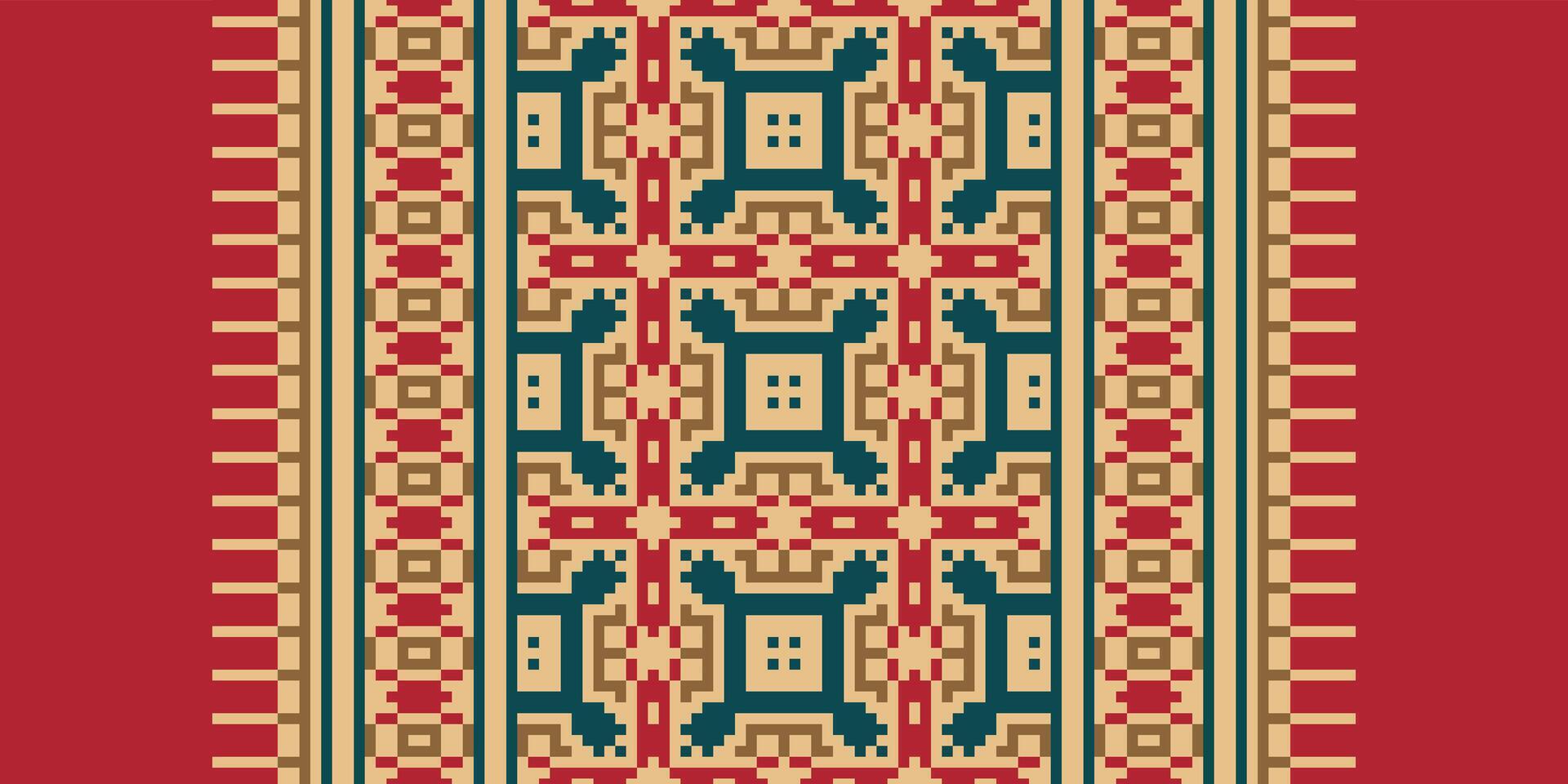 Kilim Pattern Seamless Scandinavian pattern Motif embroidery, Pixel Ikat embroidery Design for Print scandinavian pattern saree ethnic nativity gypsy pattern vector