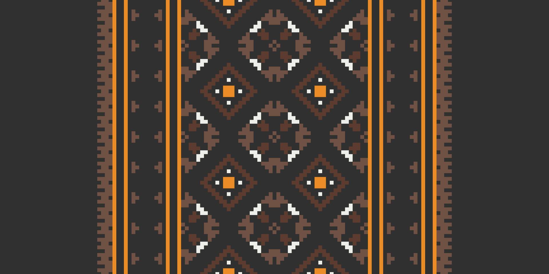 Dupatta Pattern Seamless Bandana print silk Motif embroidery, Pixel Ikat embroidery Design for Print jacquard slavic pattern folklore pattern kente arabesque vector