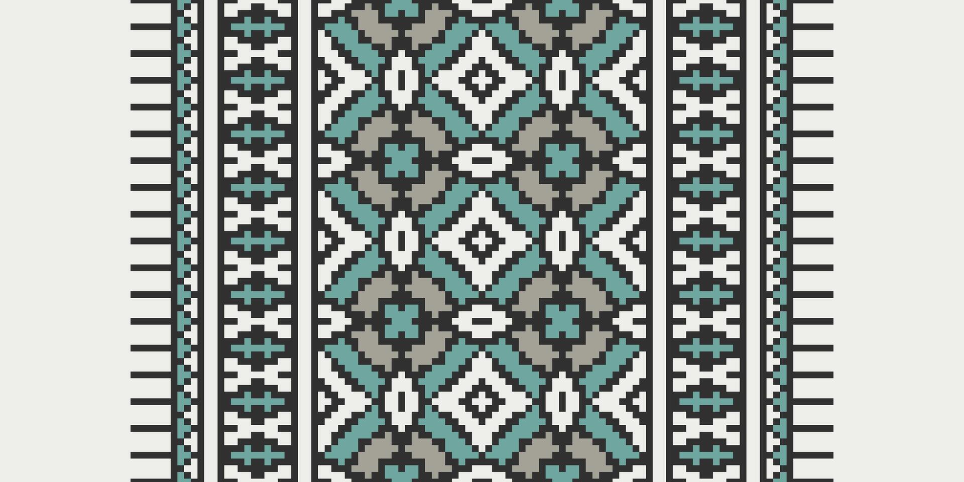 Dupatta Pattern Seamless Bandana print silk Motif embroidery, Pixel Ikat embroidery Design for Print egyptian pattern tibetan mandala bandanna vector