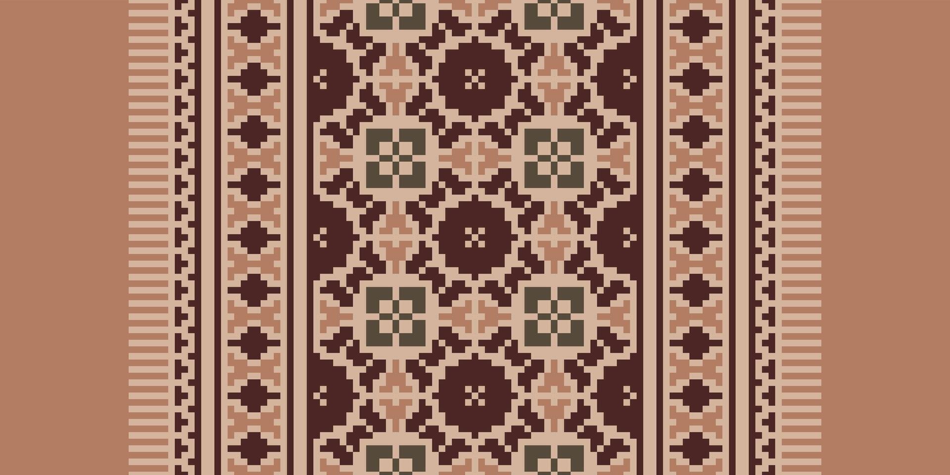 Dupatta Pattern Seamless Mughal architecture Motif embroidery, Pixel Ikat embroidery Design for Print scarf hijab pattern kerchief Pixel Ikat Silk kurti model mughal patterns vector