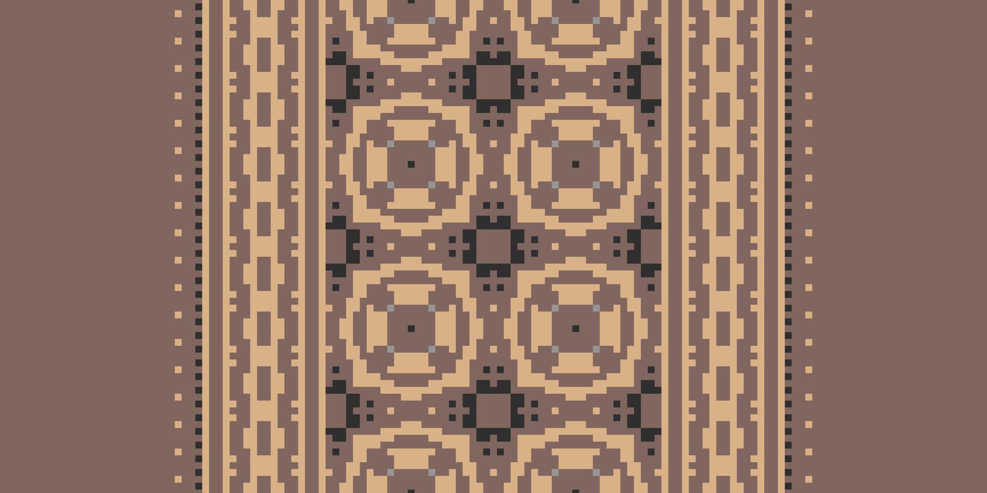 Dupatta Pattern Seamless Mughal architecture Motif embroidery, Pixel Ikat embroidery Design for Print pattern vintage flower folk navajo patchwork pattern vector