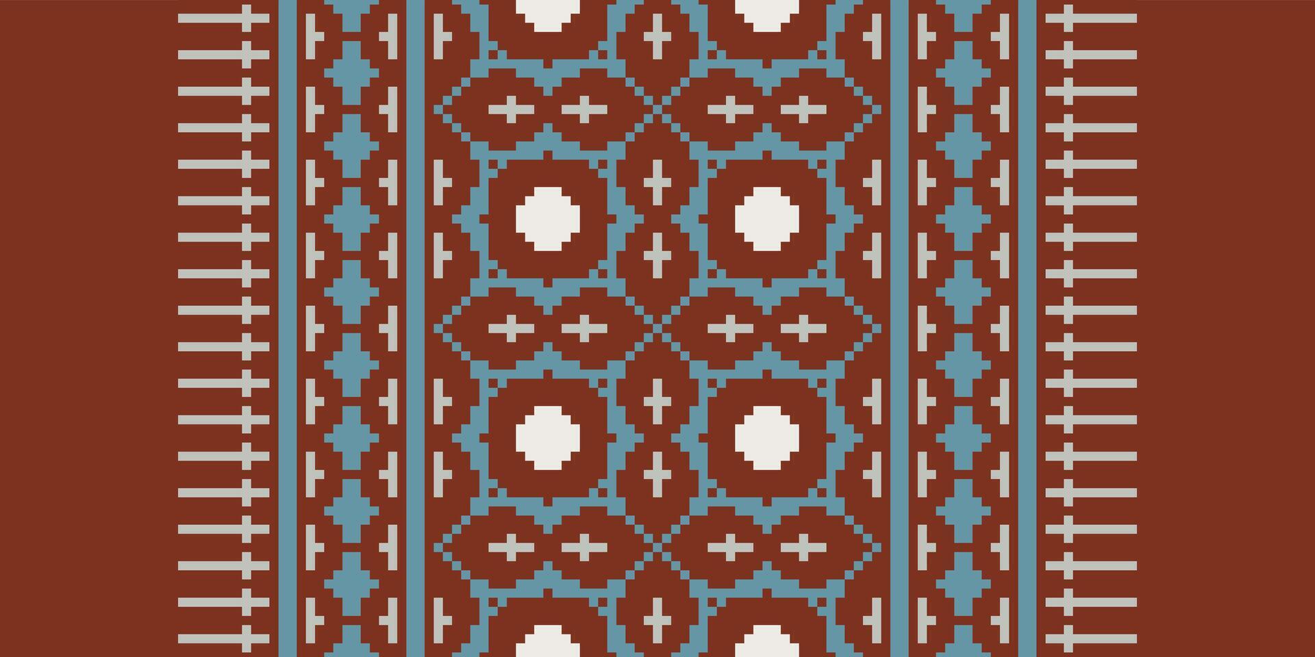 Dupatta Pattern Seamless Scandinavian pattern Motif embroidery, Pixel Ikat embroidery Design for Print tapestry floral kimono repeat pattern lacing spanish motif vector