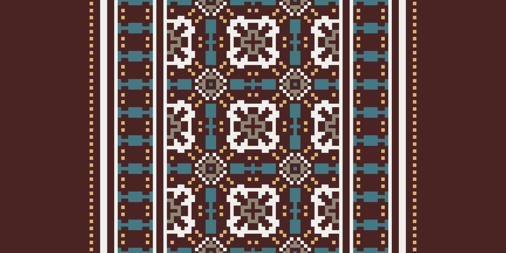 Salwar Pattern Seamless Native American, Motif embroidery, Pixel Ikat embroidery Design for Print Texture fabric saree sari carpet. kurta patola saree vector