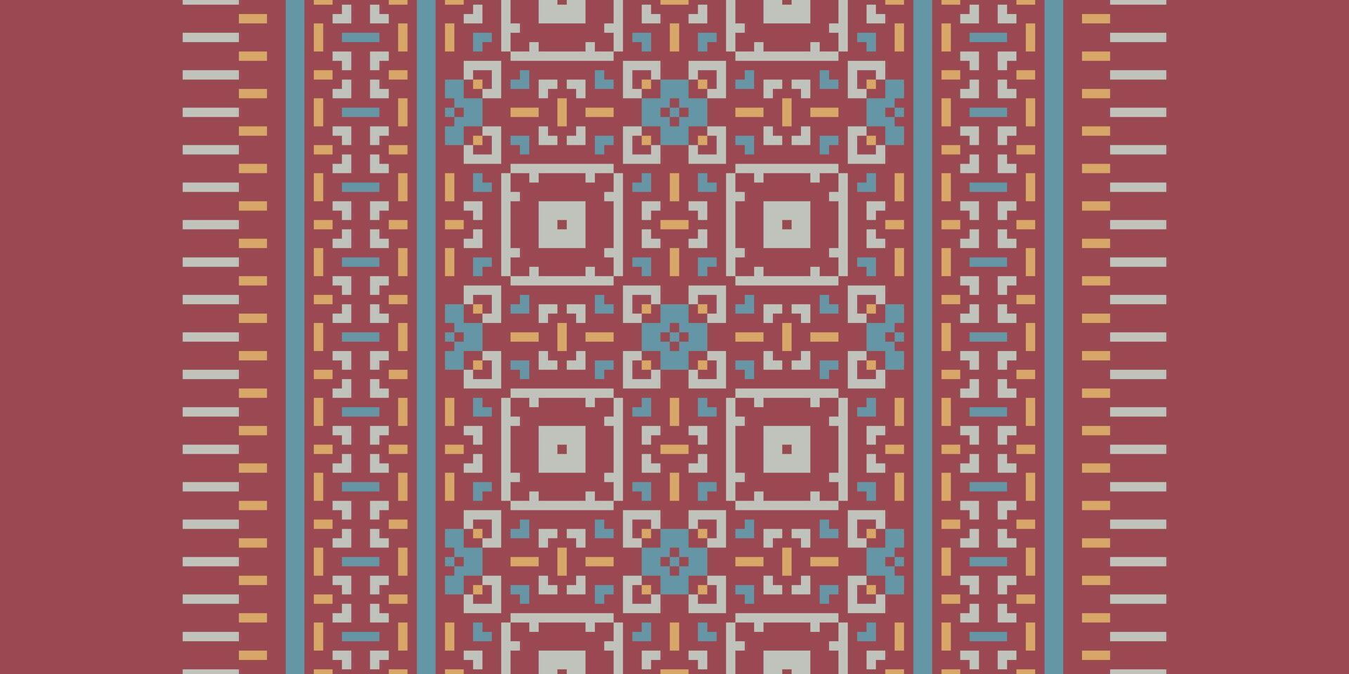 Dupatta Pattern Seamless Scandinavian pattern Motif embroidery, Pixel Ikat embroidery Design for Print australian curtain pattern geometric pillow model kurti mughal flowers vector