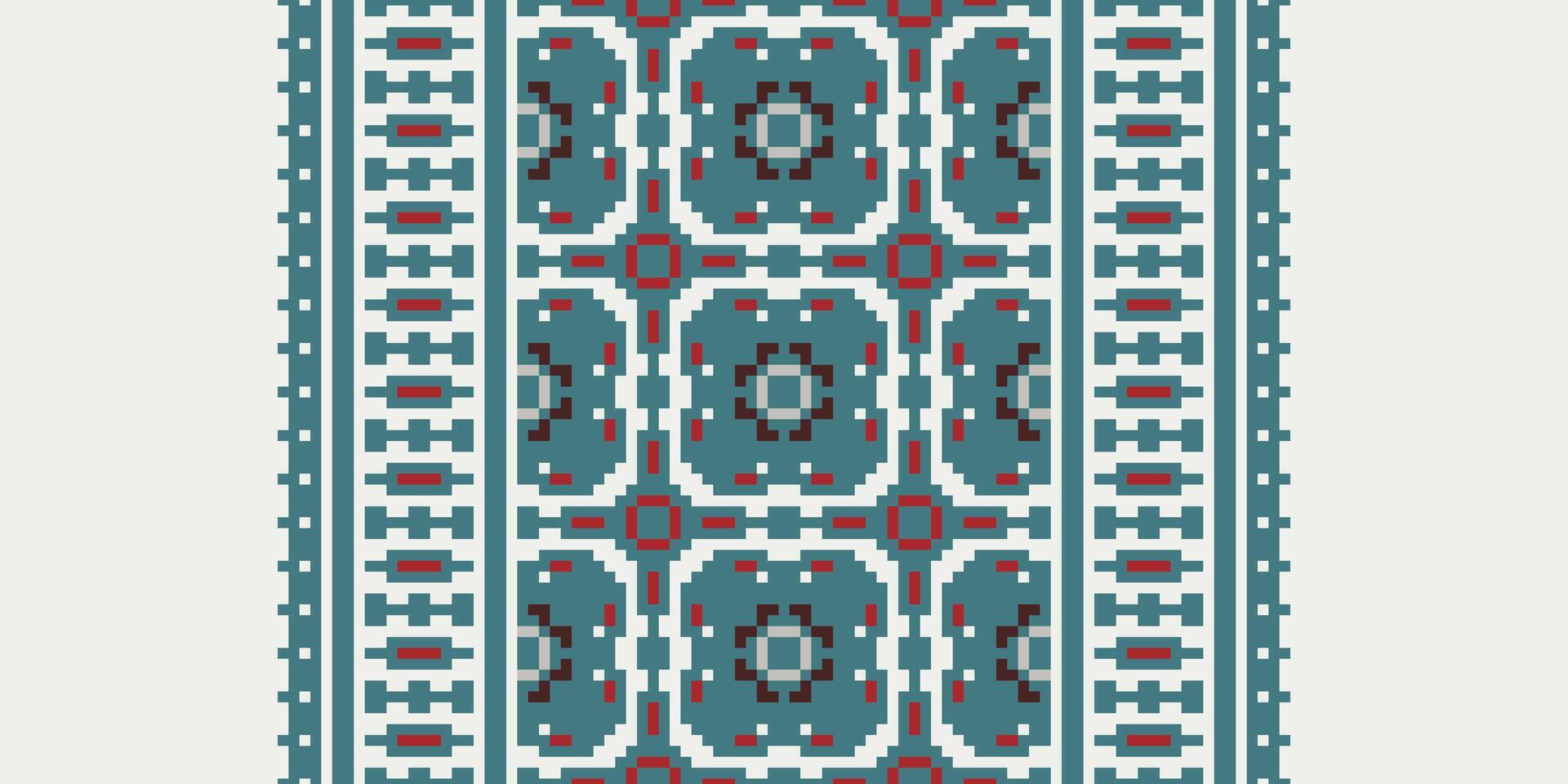 Salwar Pattern Seamless Native American, Motif embroidery, Pixel Ikat embroidery Design for Print indonesian batik motif embroidery native american kurta mughal design vector