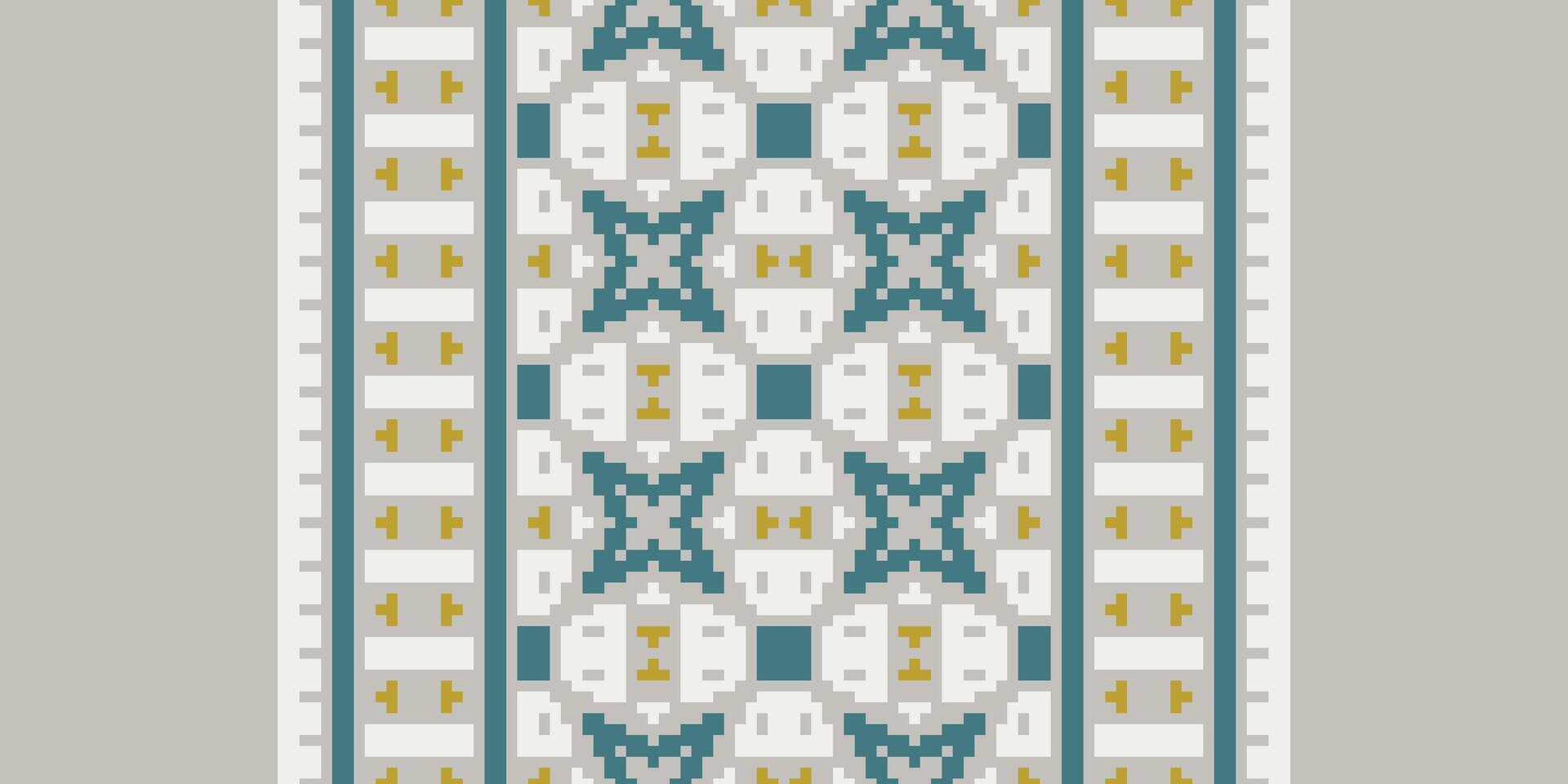 Salwar Pattern Seamless Native American, Motif embroidery, Pixel Ikat embroidery Design for Print kurta pattern mughal motifs tapestry pattern floral repeat vector