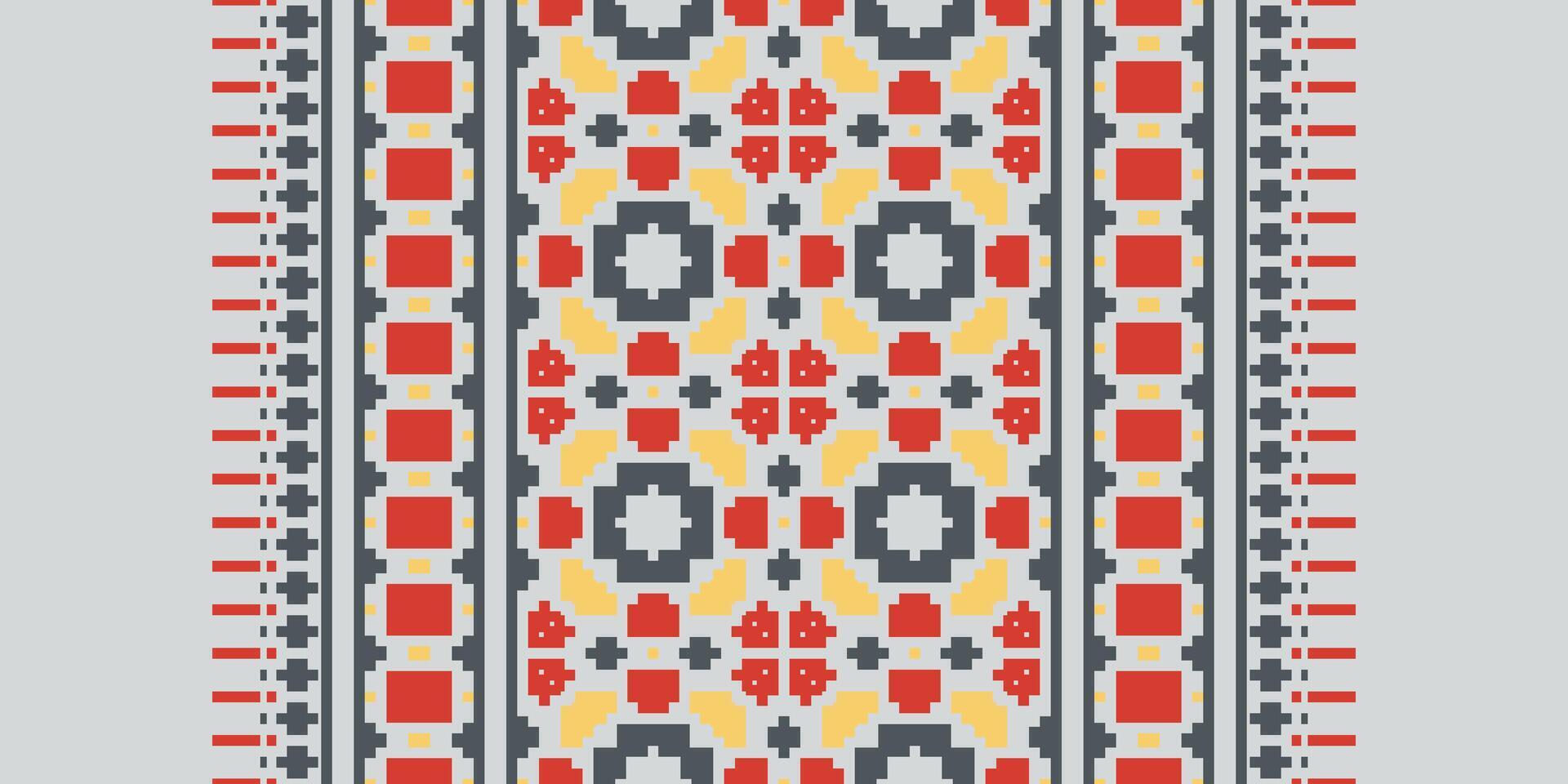 Salwar Pattern Seamless Mughal architecture Motif embroidery, Pixel Ikat embroidery Design for Print kurta pattern mughal motifs tapestry pattern floral repeat vector