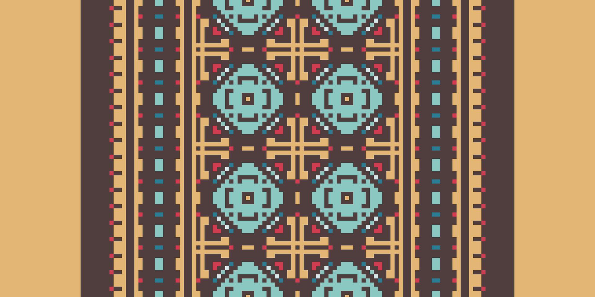 Salwar Pattern Seamless Scandinavian pattern Motif embroidery, Pixel Ikat embroidery Design for Print jacquard slavic pattern folklore pattern kente arabesque vector