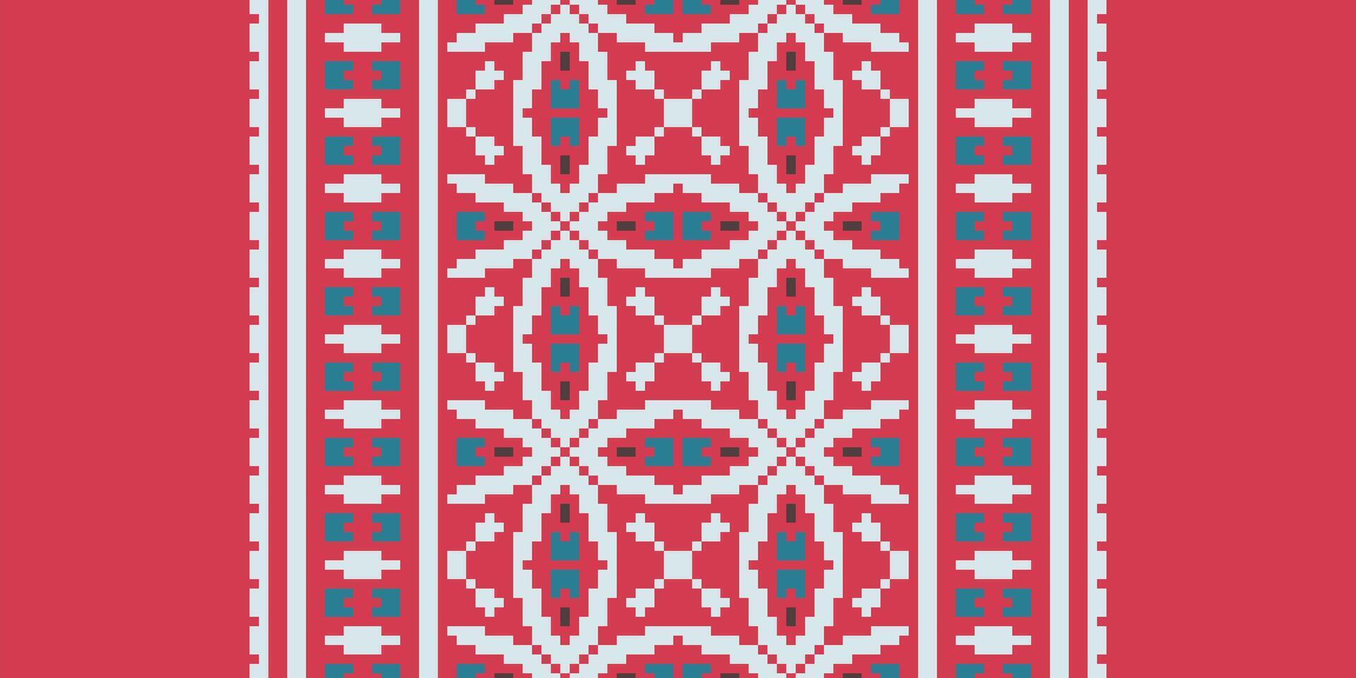 Salwar Pattern Seamless Scandinavian pattern Motif embroidery, Pixel Ikat embroidery Design for Print indigenous art aboriginal art pattern floral kurti mughal border vector