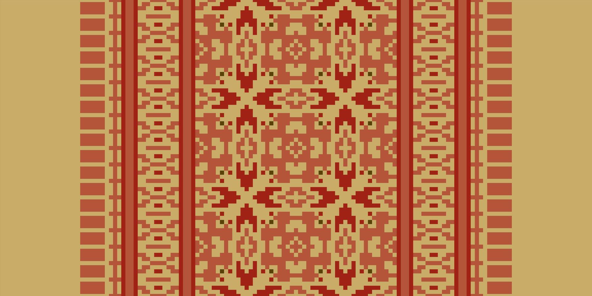 Silk fabric Patola sari Pattern Seamless Mughal architecture Motif embroidery, Pixel Ikat embroidery Design for Print tie dyeing pillowcase sambal puri kurti mughal architecture vector