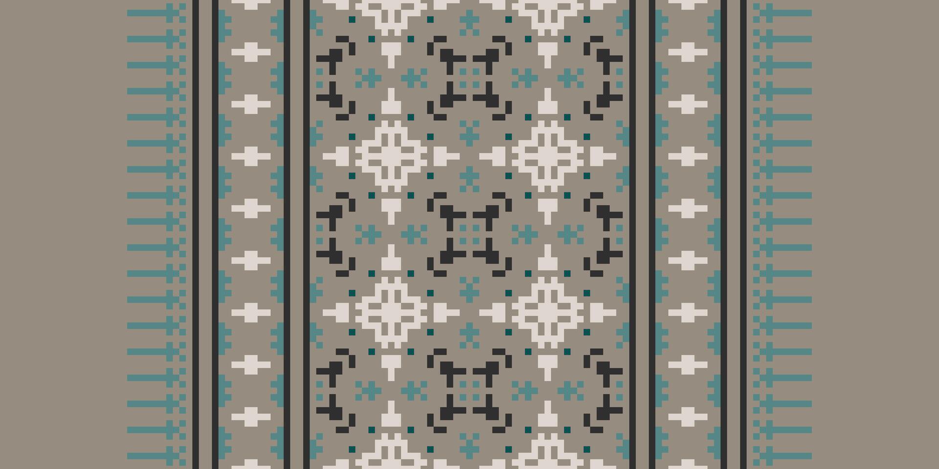 Salwar Pattern Seamless Scandinavian pattern Motif embroidery, Pixel Ikat embroidery Design for Print Texture fabric saree sari carpet. kurta patola saree vector