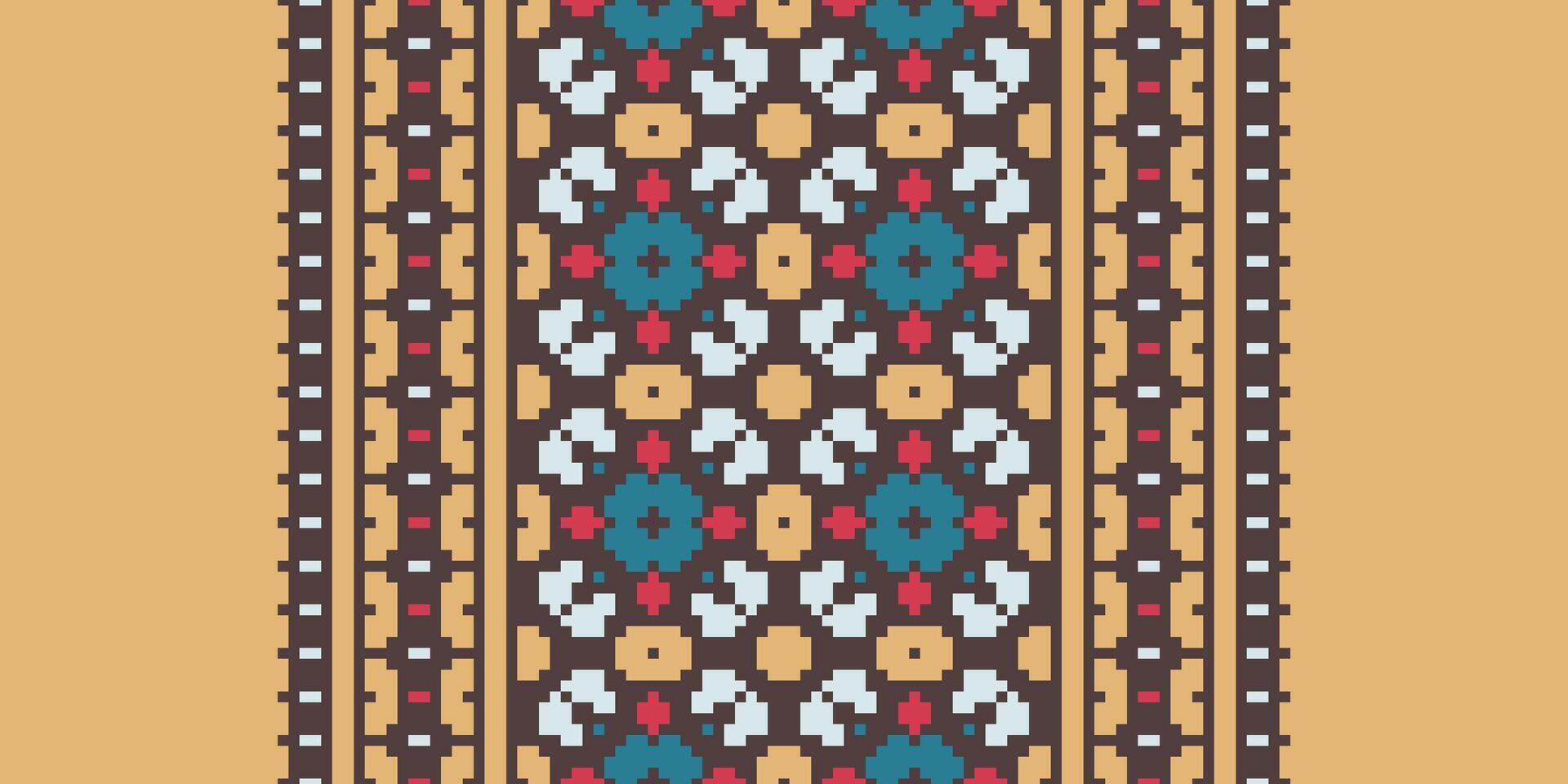 Salwar Pattern Seamless Scandinavian pattern Motif embroidery, Pixel Ikat embroidery Design for Print scandinavian pattern saree ethnic nativity gypsy pattern vector