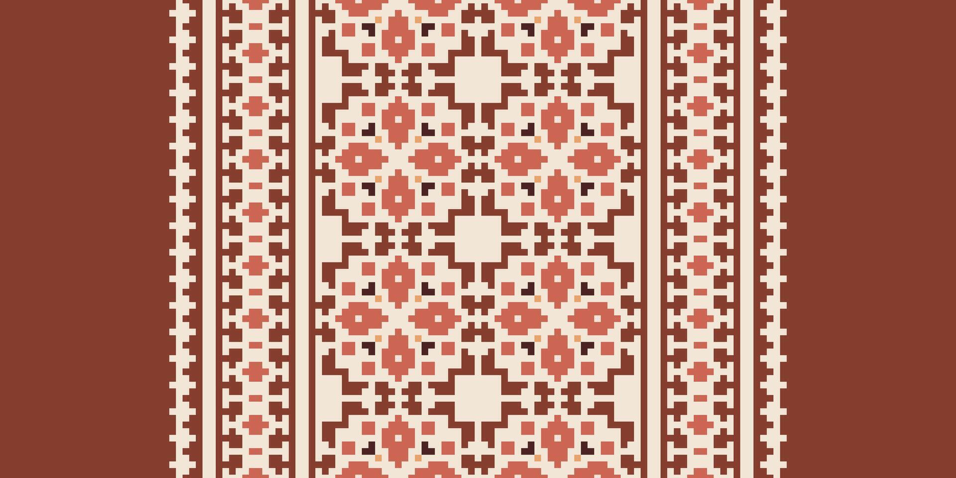 Salwar Pattern Seamless Scandinavian pattern Motif embroidery, Pixel Ikat embroidery Design for Print figure tribal ink on cloth patola sari vector