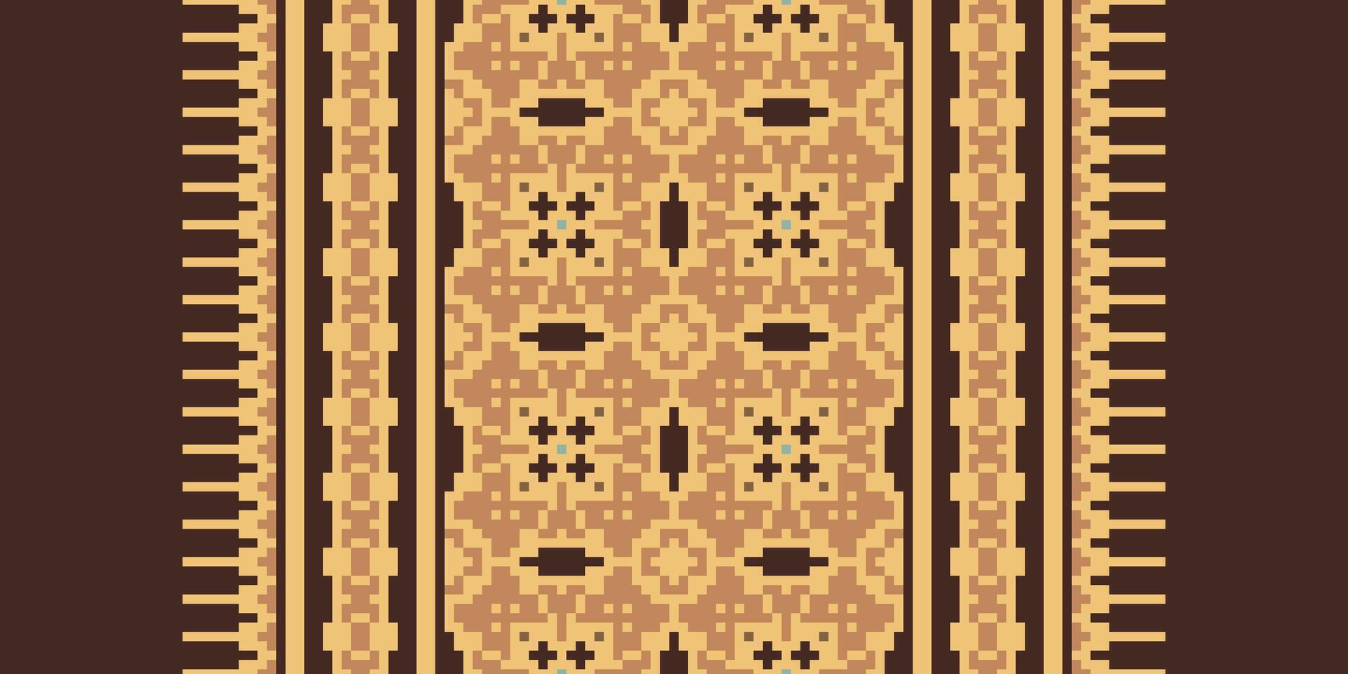 Pakistani dresses pattern Seamless Native American, Motif embroidery, Pixel Ikat embroidery Design for Print tie dyeing pillowcase sambal puri kurti mughal architecture vector