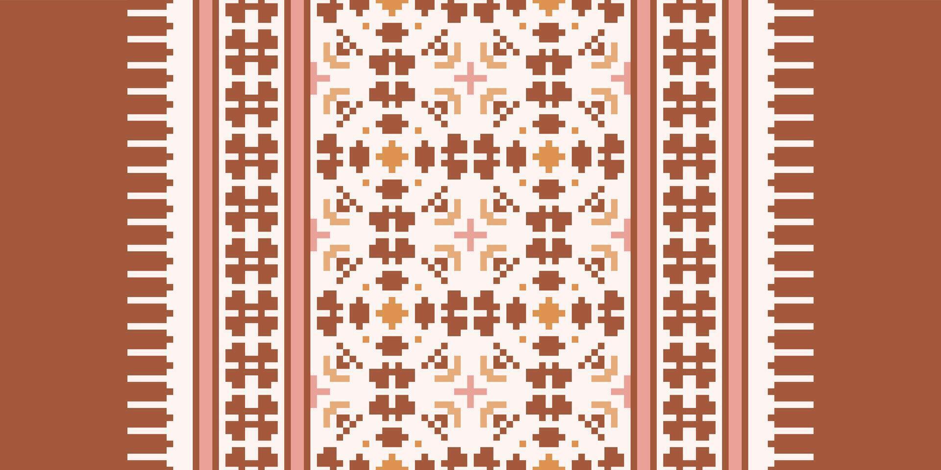 Pakistani dresses pattern Seamless Scandinavian pattern Motif embroidery, Pixel Ikat embroidery Design for Print tie dyeing pillowcase sambal puri kurti mughal architecture vector