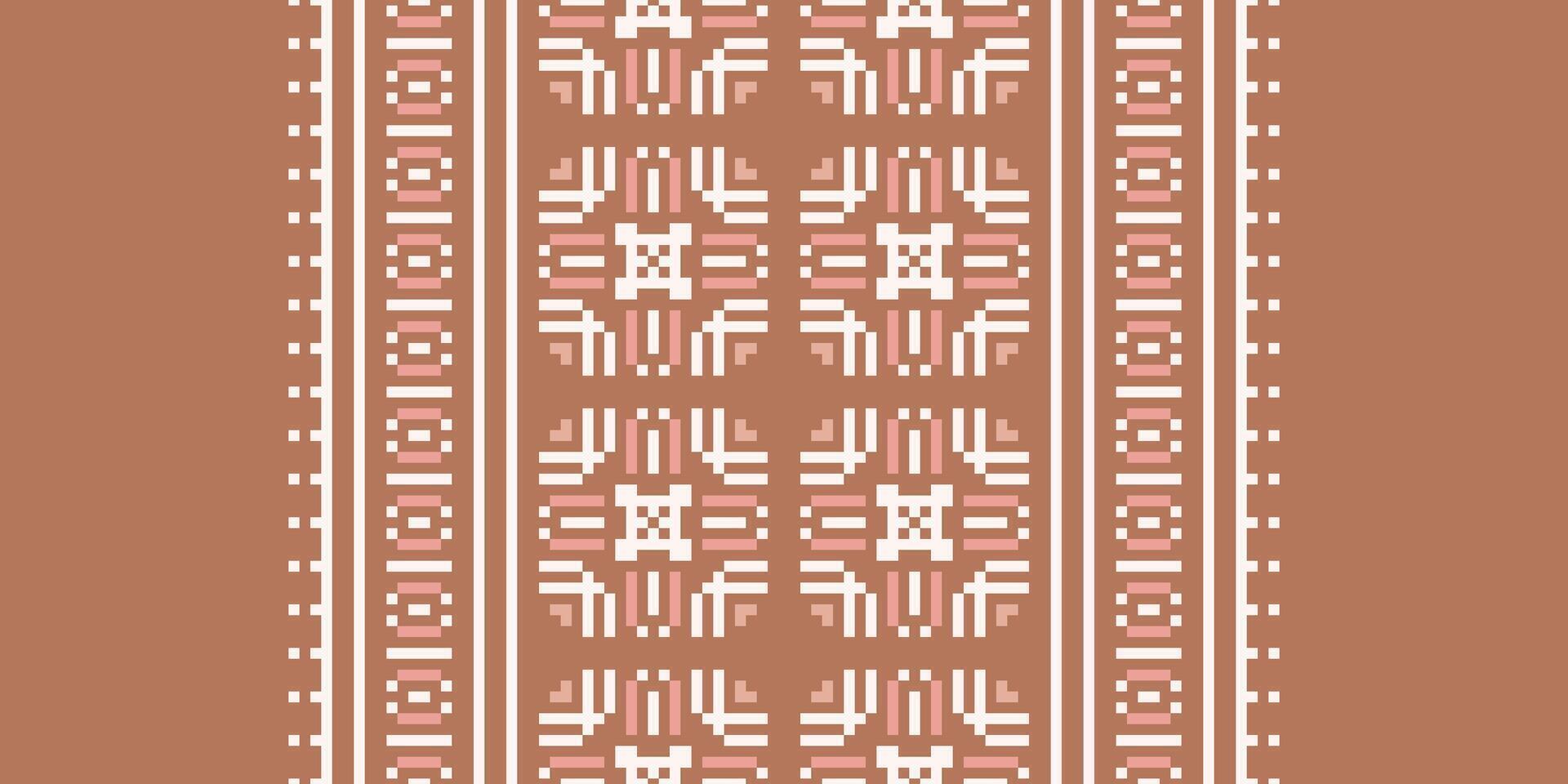 Pakistani dresses pattern Seamless Scandinavian pattern Motif embroidery, Pixel Ikat embroidery Design for Print endless arabesque cloth dupatta shawl bandana print silk kurta men vector
