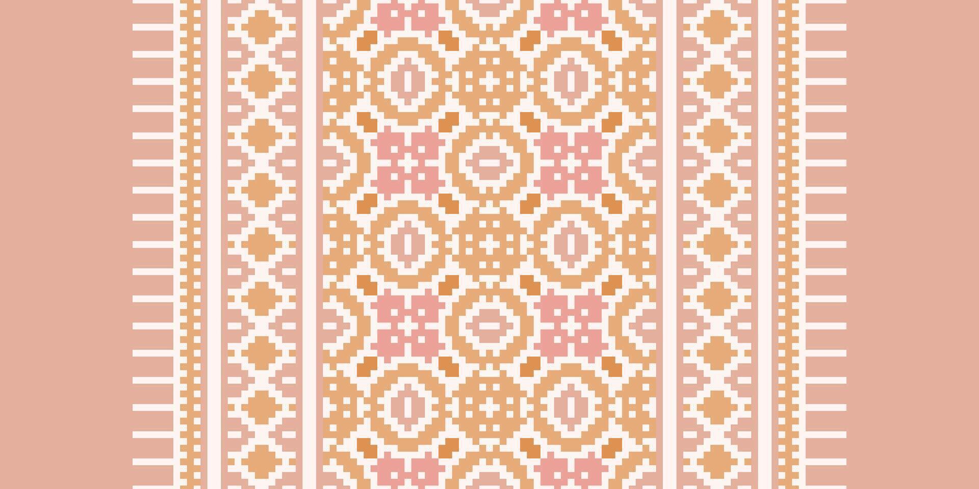 Pakistani dresses pattern Seamless Scandinavian pattern Motif embroidery, Pixel Ikat embroidery Design for Print tapestry floral kimono repeat pattern lacing spanish motif vector