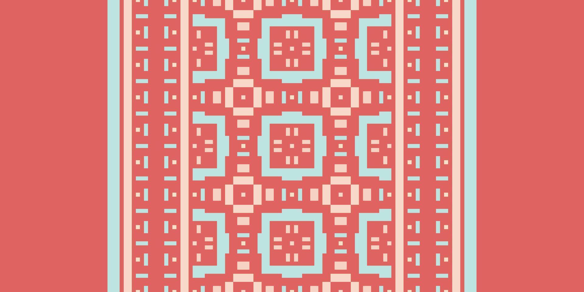Anarkali Pattern Seamless Native American, Motif embroidery, Pixel Ikat embroidery Design for Print Texture fabric saree sari carpet. kurta patola saree vector