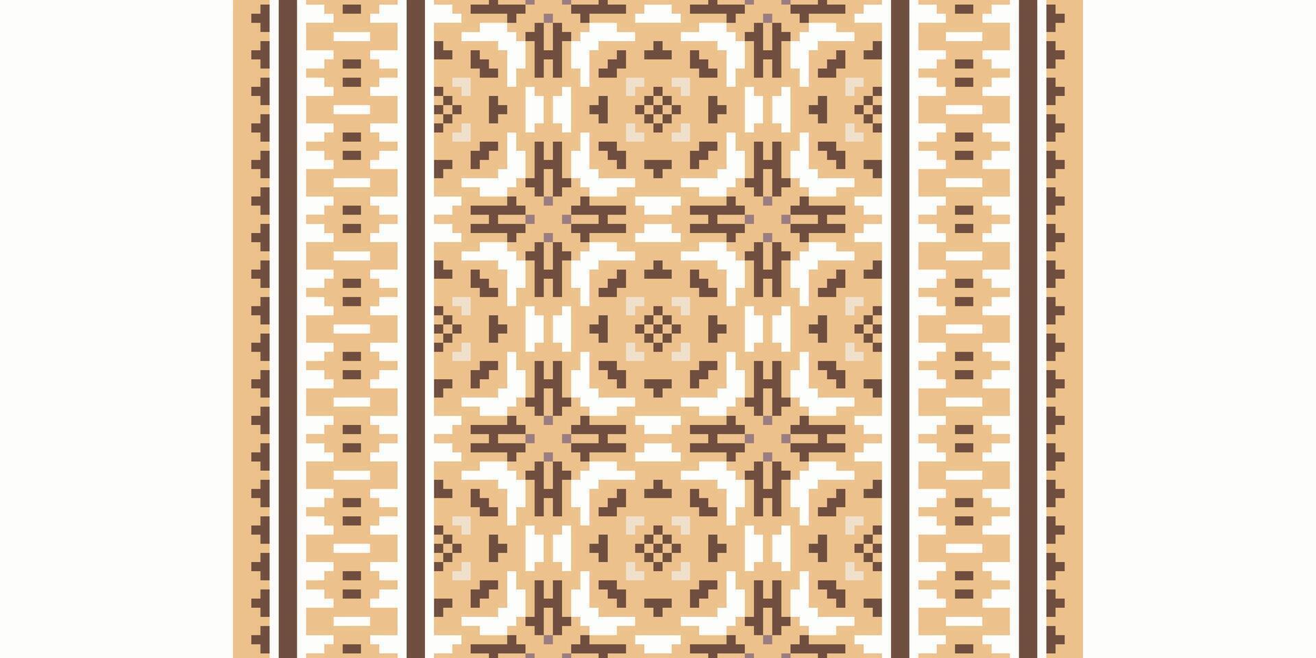 Anarkali Pattern Seamless Bandana print silk Motif embroidery, Pixel Ikat embroidery Design for Print vyshyvanka placemat quilt sarong sarong beach kurtis Indian motifs vector