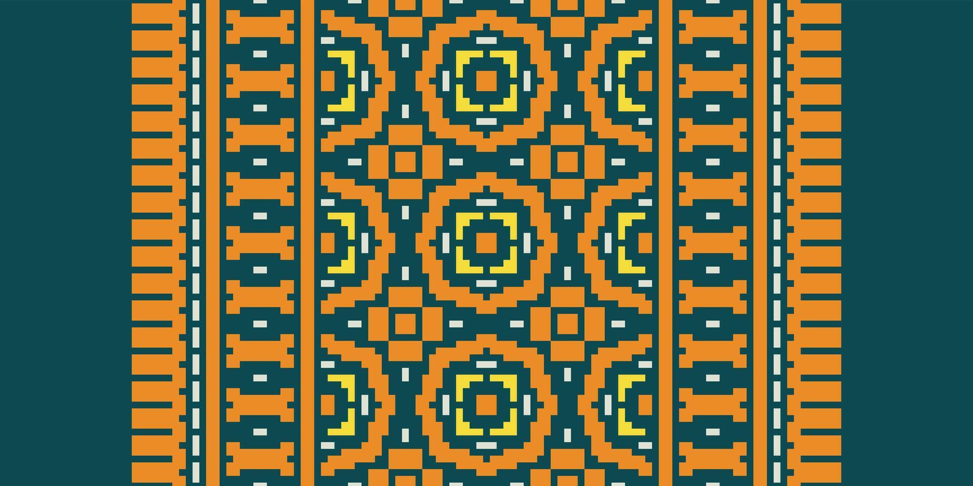 Anarkali Pattern Seamless Bandana print silk Motif embroidery, Pixel Ikat embroidery Design for Print jacquard slavic pattern folklore pattern kente arabesque vector