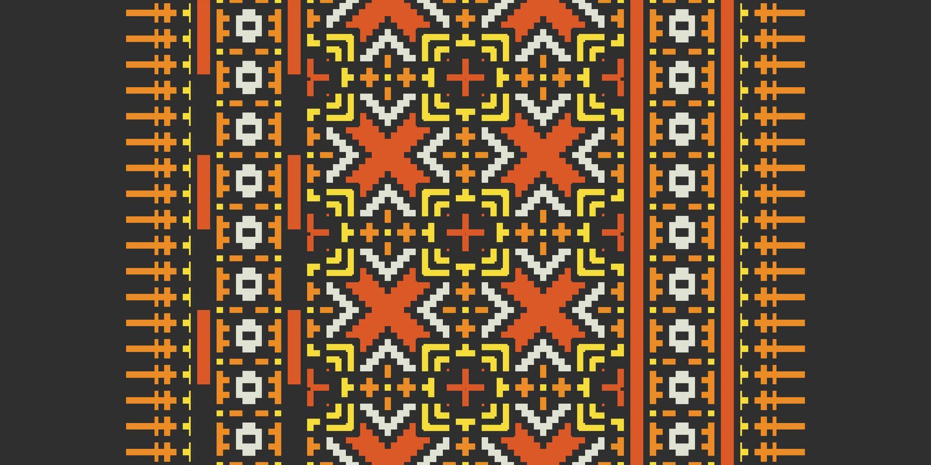 Anarkali Pattern Seamless Bandana print silk Motif embroidery, Pixel Ikat embroidery Design for Print border embroidery ancient egypt vector