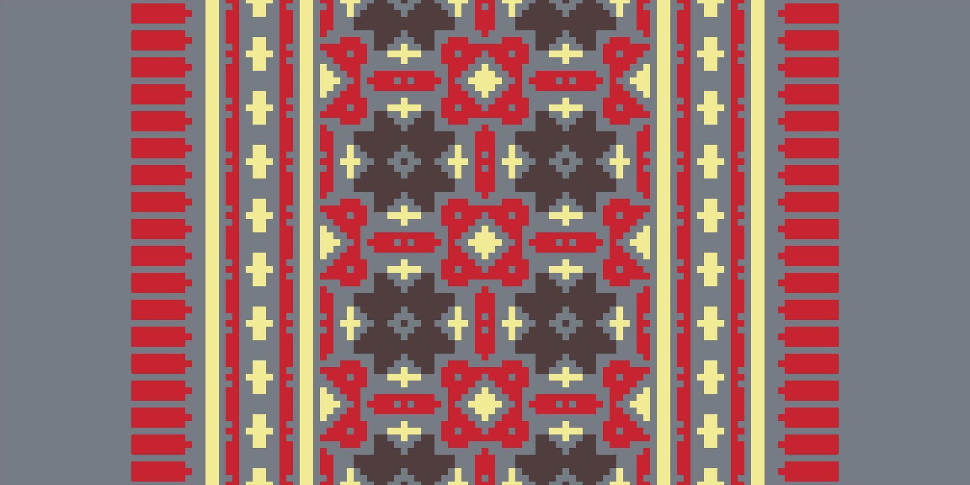 Anarkali Pattern Seamless Mughal architecture Motif embroidery, Pixel Ikat embroidery Design for Print scandinavian pattern saree ethnic nativity gypsy pattern vector