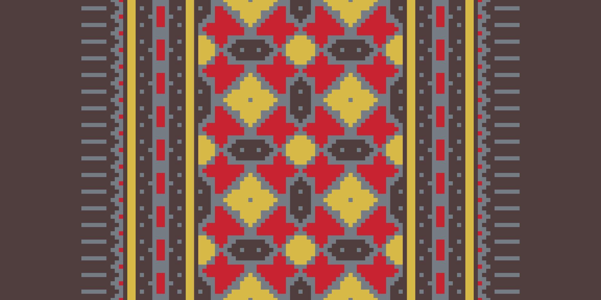 Anarkali Pattern Seamless Mughal architecture Motif embroidery, Pixel Ikat embroidery Design for Print pattern vintage flower folk navajo patchwork pattern vector